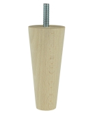 [10 CM] Holz Buche Massivholz Gerade Möbelfüße 45/25 mm mit Gewindebolzen M8 x 25 mm