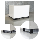 Modernes Möbelbein für Sofas oder TV-Schränke - Rechteckige Stahl Schwarz mat
