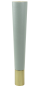 Nóżka bukowa prosta stożek 25 cm szary mat, z nakładką antico