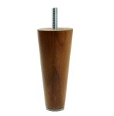 [10 CM] Holz Buche Massivholz Nussfarben Lackiert Gerade Möbelfüße 45/25 mm mit Gewindebolzen M8 x 25 mm 
