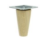 [8 CM] Holz Eiche Massivholz Gerade Möbelfüße 45/25 mm mit Montageplatte