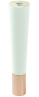 Nóżka bukowa prosta stożek 20 cm białą, z nakładką miedzianą
