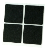 Podkładki filcowe 40 x 40 mm (4 szt.), czarne