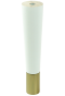Nóżka bukowa prosta stożek 20 cm białą, z nakładką antico