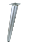 Noga bukowa skośna, stożek 35 cm srebrna z blachą montażową