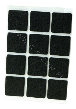 Podkładki filcowe 25 x 25 mm (12 szt.), czarne