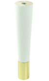 Nóżka bukowa prosta stożek 20 cm białą, z nakładką mosiężną