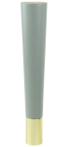 Nóżka bukowa prosta stożek 25 cm szary mat, z nakładką mosiądzem