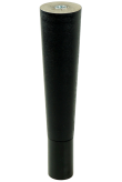 Nóżka bukowa prosta stożek 20 cm czarna, z nakładką czarną