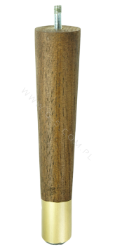 Nóżka dębowa prosta stożek 20 cm z nakładką z mosiądzu ze szpilką M8 x 25 mm