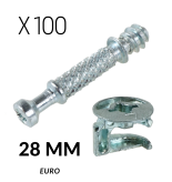 100 x Złącze meblowe mimośrodowe zaczep EURO 28