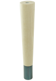 Nóżka bukowa prosta stożek 25 cm surowa, z nakładką szarą