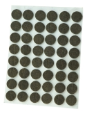 Podkładki filcowe do mebli Ø 12 mm (48 szt.), brązowe