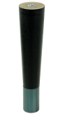 Nóżka bukowa prosta stożek 20 cm czarna, z nakładką szarą
