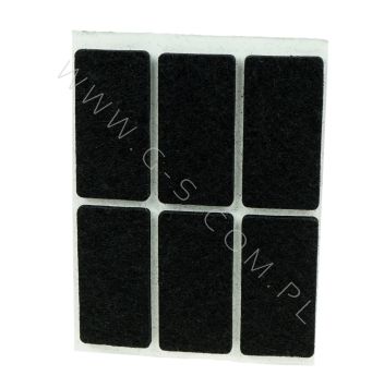 Filc samoprzylepny 25 x 50  mm (6 szt.), czarny