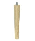Nóżka dębowa prosta stożek 20 cm, surowa ze szpilką M8 x 20 mm