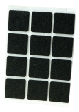 Podkładki filcowe 25 x 25 mm (12 szt.), czarne