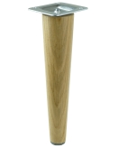 Noga dębowa prosta, stożek 35 cm lakierowana z blachą montażową