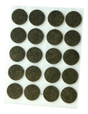 Подкладки войлочные самоприлипающие D 20 мм - 20 шт, блистер, коричневые